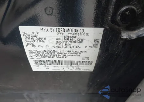 2011 Ford Explorer Xlt из США, поврежденный, VIN 1FMHK7D82BGA45727